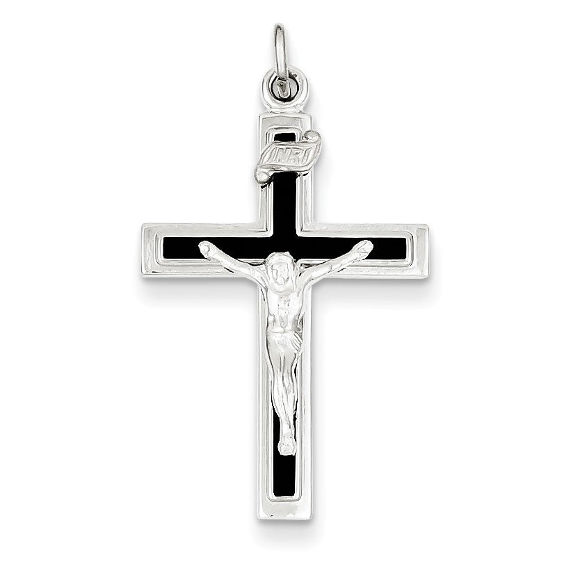 Sterling Silver Enameled Crucifix Pendant