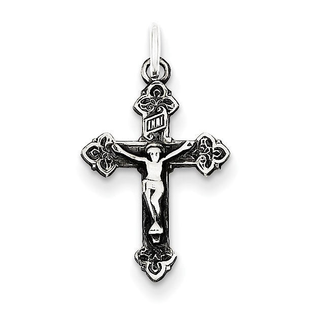 Sterling Silver Antiqued INRI Crucifix Pendant