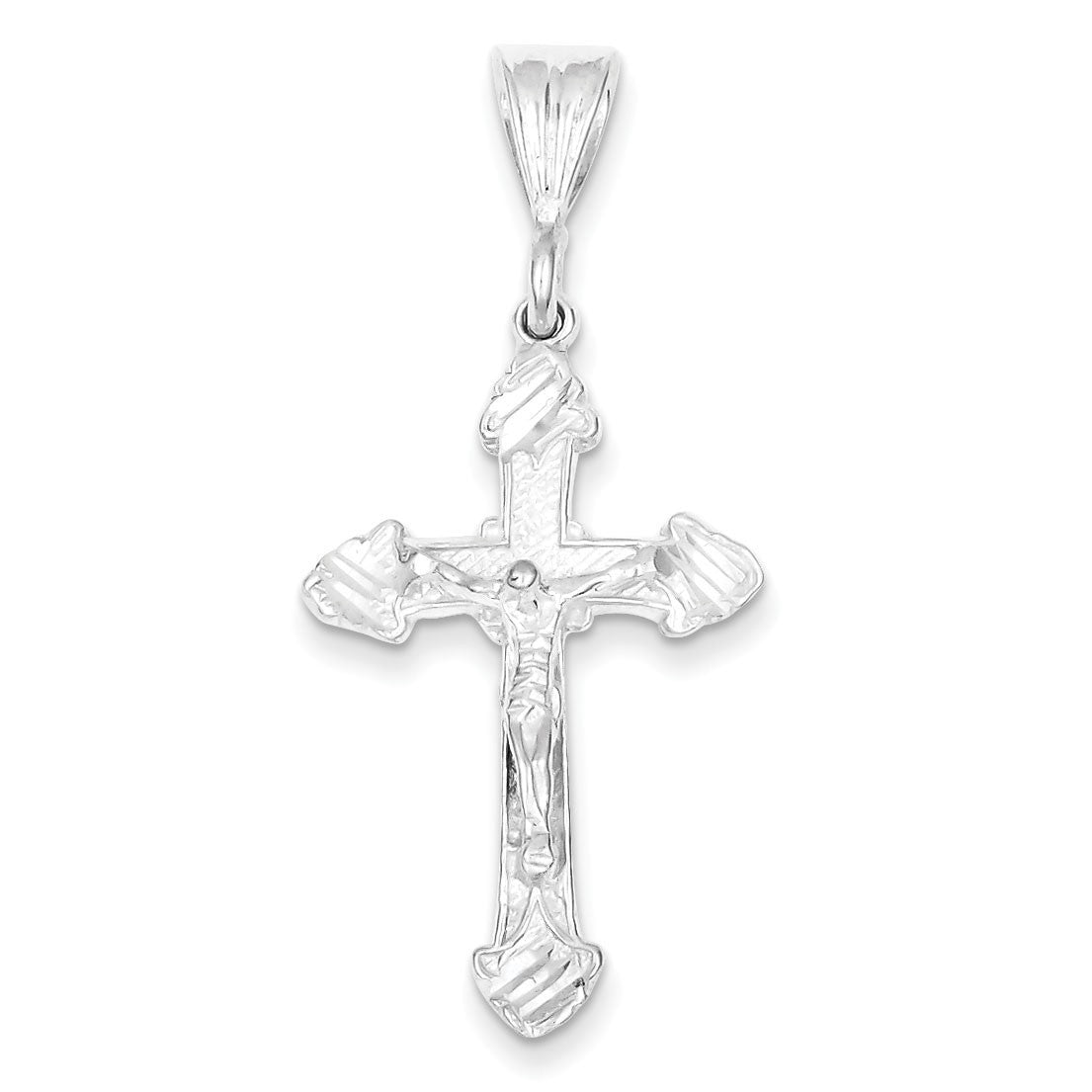 Sterling Silver Diamond-Cut Crucifix Pendant