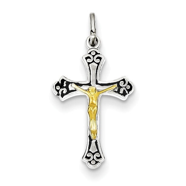 Sterling Silver & Vermeil Crucifix Charm