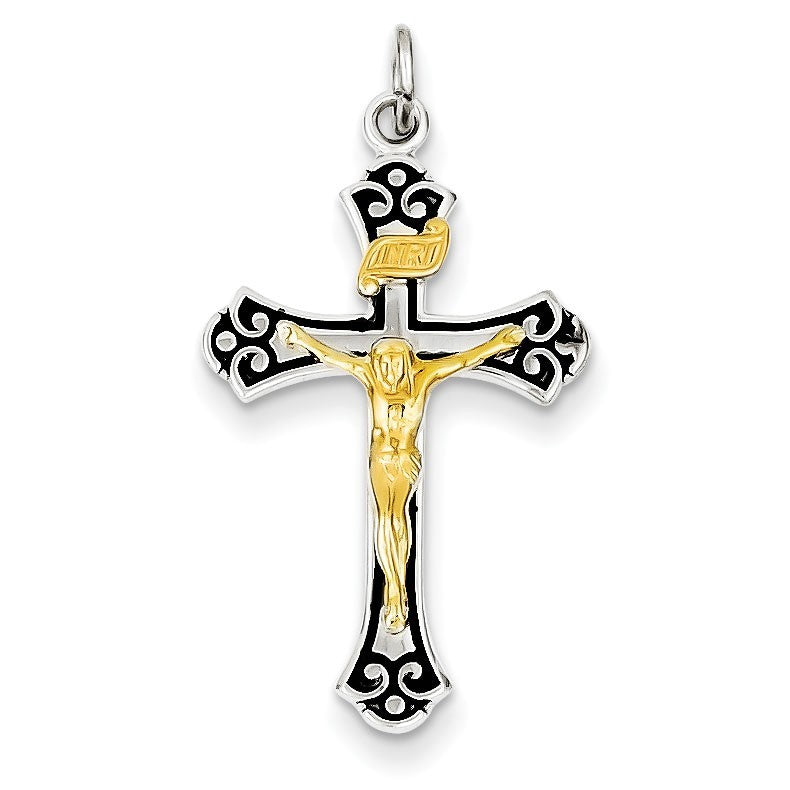 Sterling Silver & Vermeil Crucifix Pendant