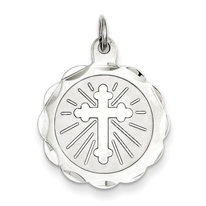 Sterling Silver Cross Disc Charm