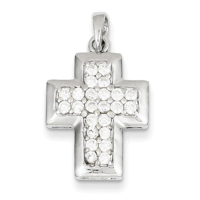 Sterling Silver CZ Cross Pendant