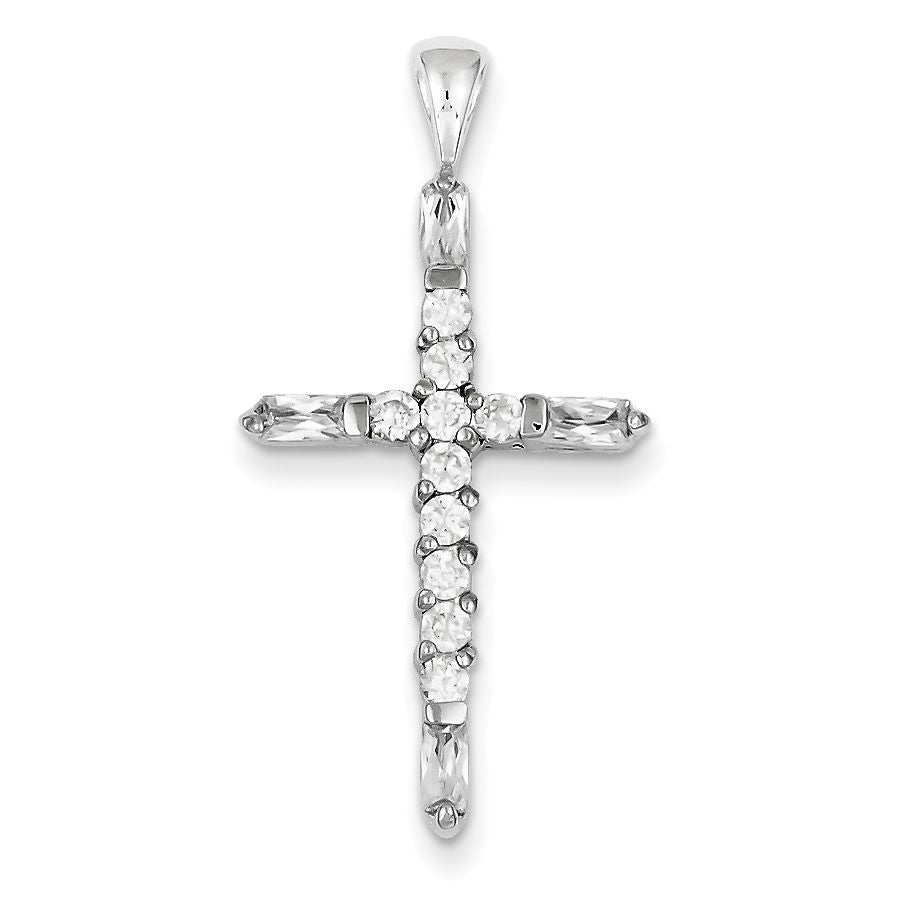 Sterling Silver CZ Cross Pendant