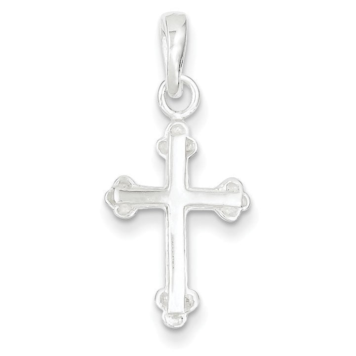 Sterling Silver Budded Cross Pendant