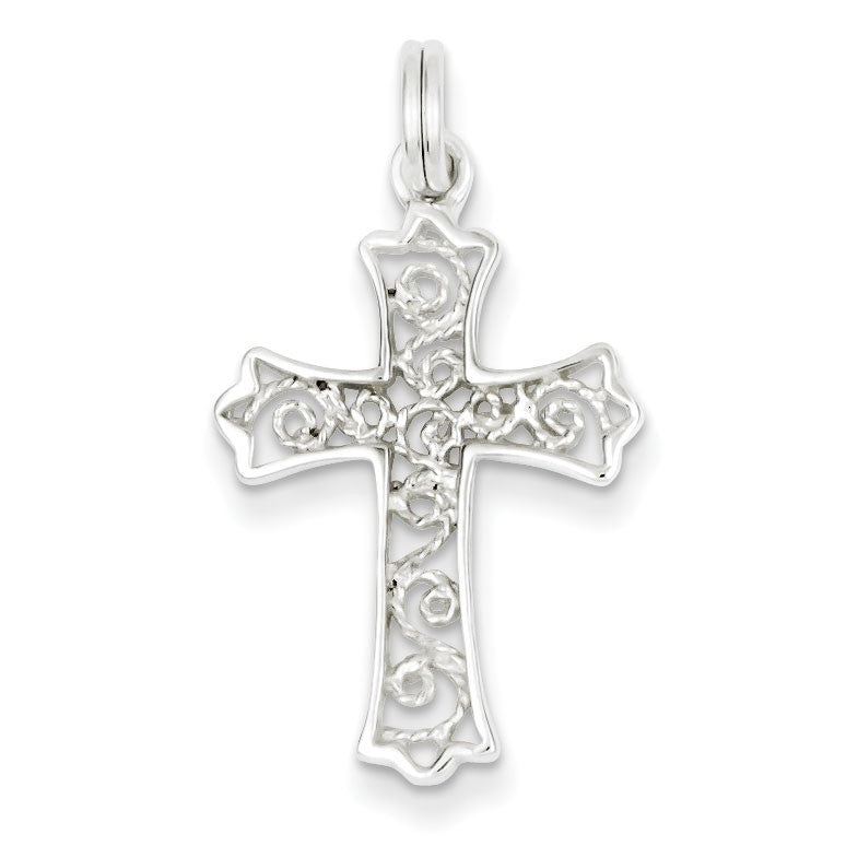 Sterling Silver Filigree Cross Charm