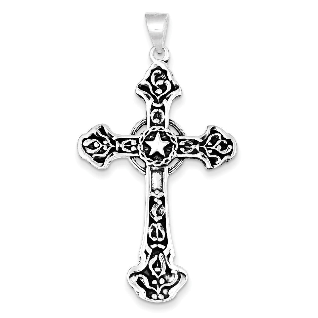 Sterling Silver Antiqued Cross Pendant