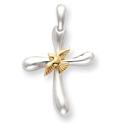 Sterling Silver & Vermeil Dove Cross Pendant