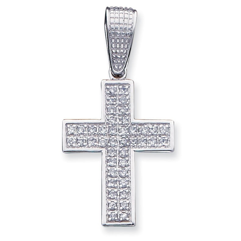 Sterling Silver CZ Cross Pendant