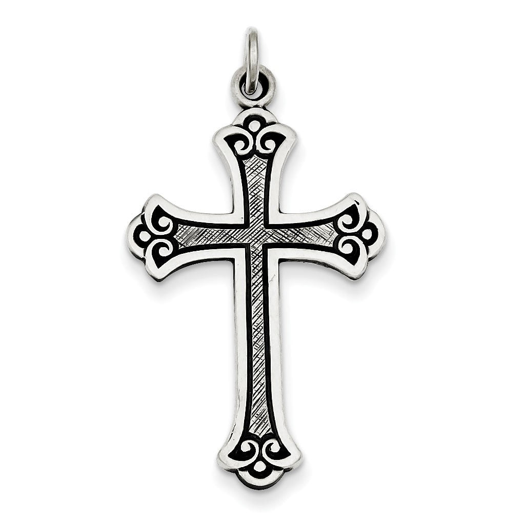 Sterling Silver Antiqued Cross Pendant