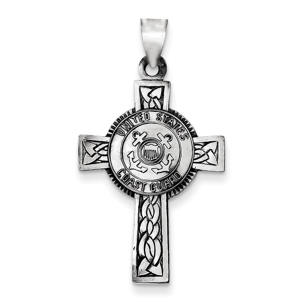 Sterling Silver US Coast Guard Cross Pendant