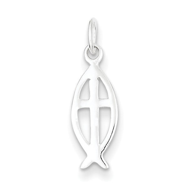 Sterling Silver Ichthus Fish Cross Charm