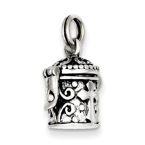 Sterling Silver Antiqued Cross Prayer Box Charm