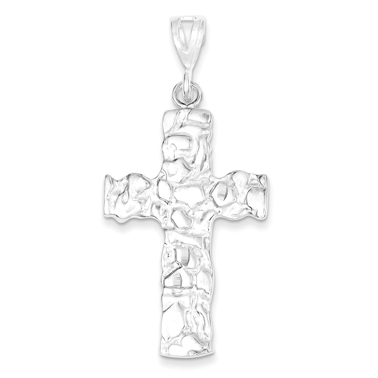 Sterling Silver Nugget Cross Pendant