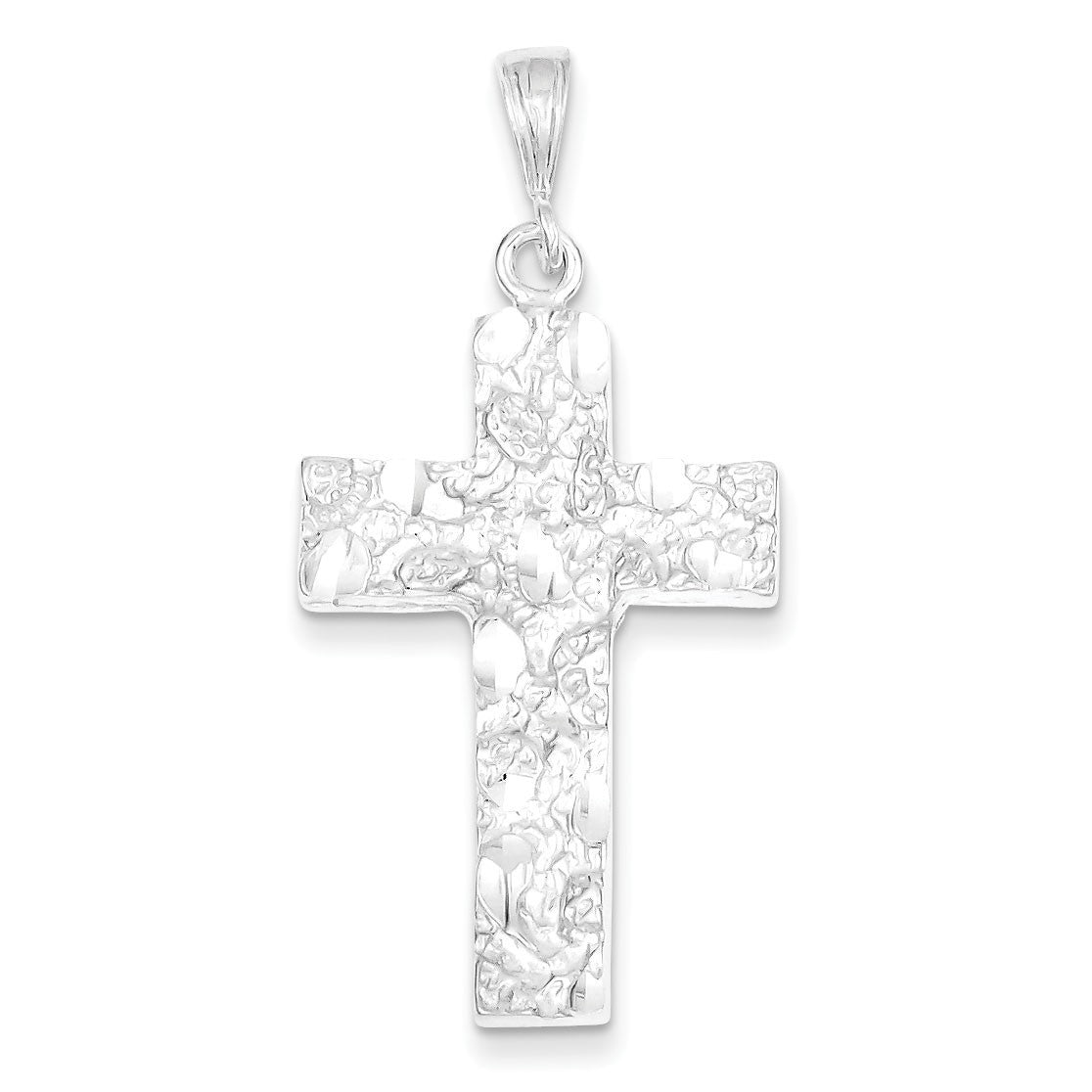 Sterling Silver Nugget Cross Pendant