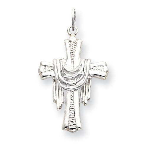 Sterling Silver Draped Cross Charm