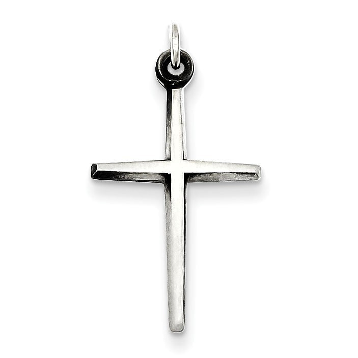 Sterling Silver Antiqued Passion Cross Charm