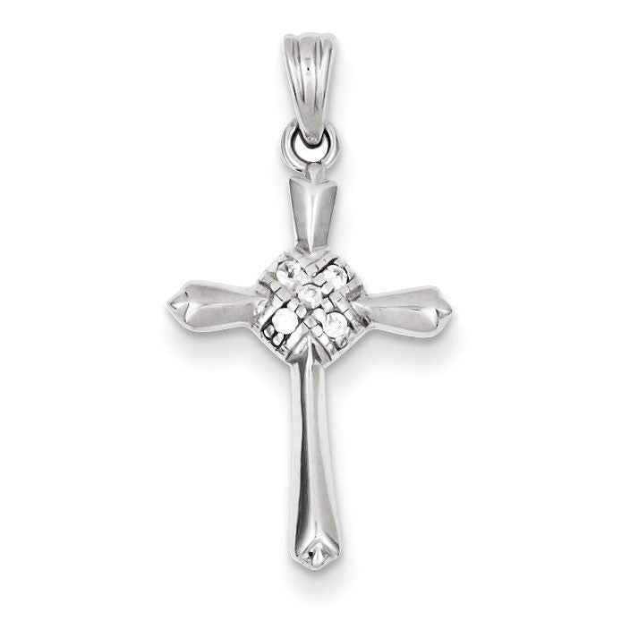 Sterling Silver CZ Celtic Cross Pendant