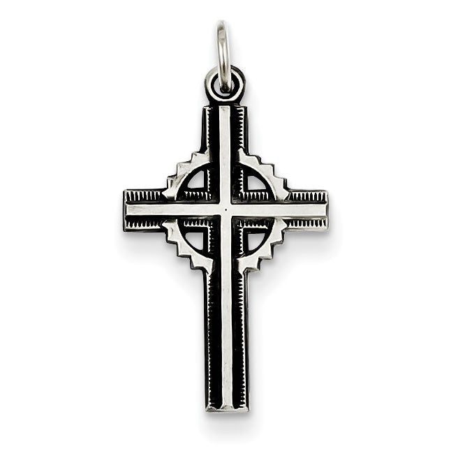 Sterling Silver Antiqued Celtic Cross Pendant