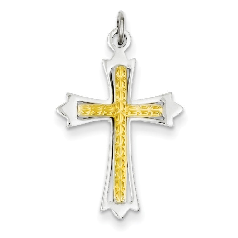 Sterling Silver & Gold-plated Cross Pendant