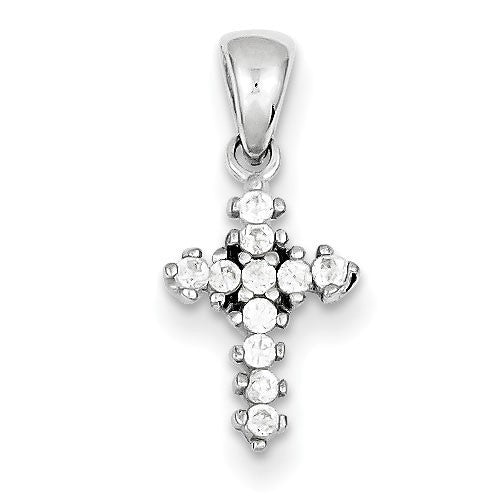 Sterling Silver CZ Cross Pendant