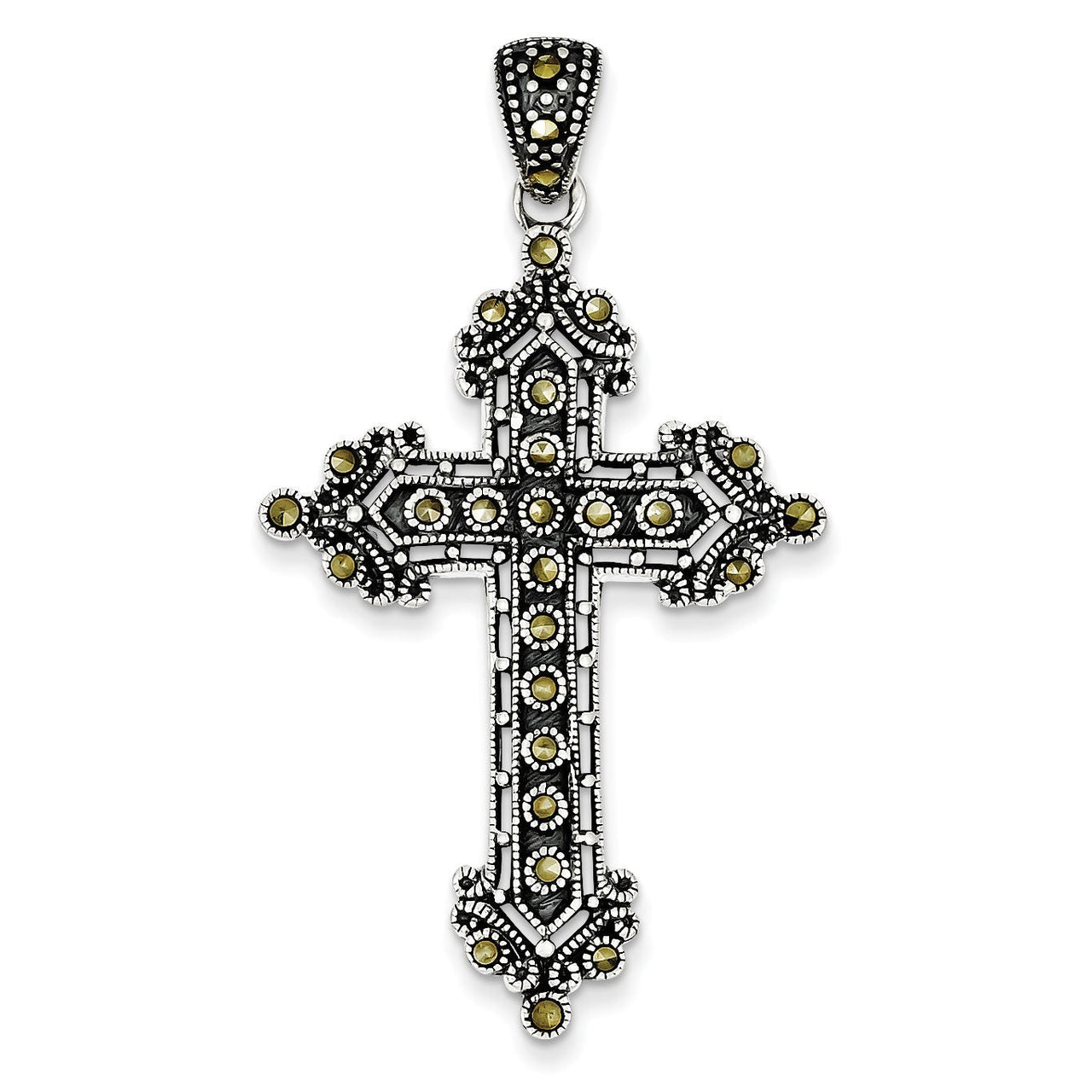 Sterling Silver Marcasite Cross Pendant