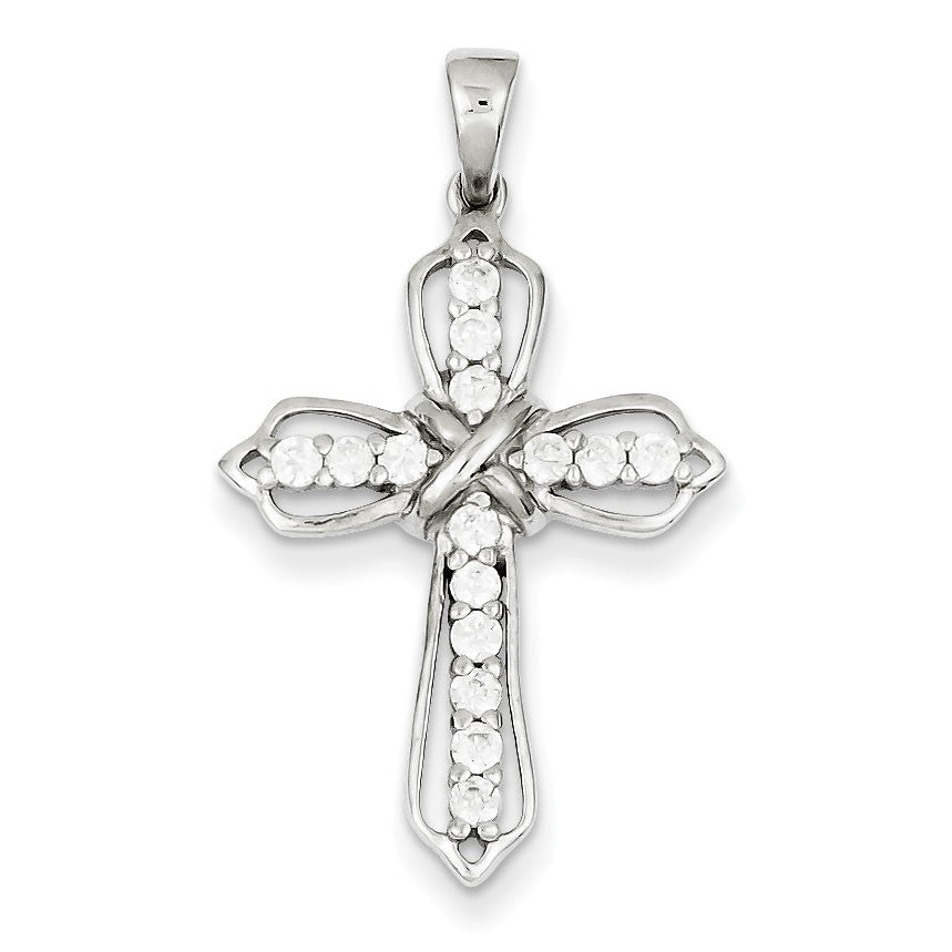 Sterling Silver CZ Cross Pendant