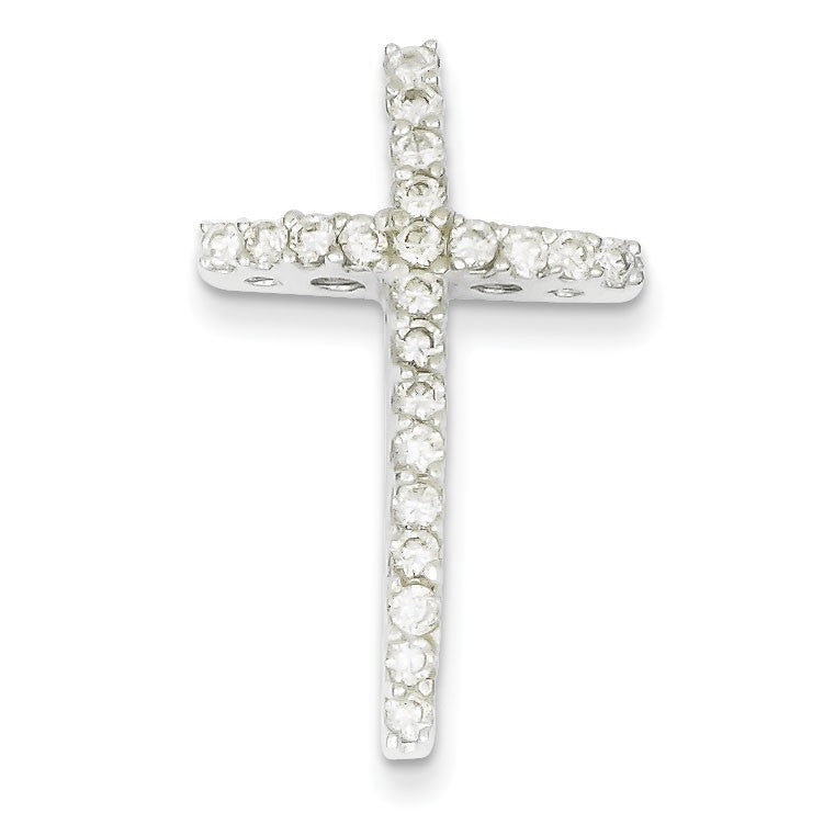 Sterling Silver CZ Cross Slide