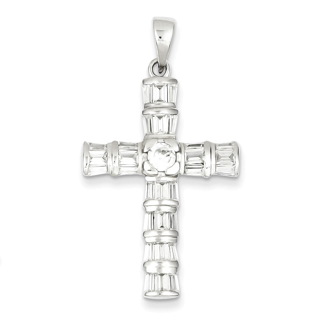 Sterling Silver CZ Cross Pendant
