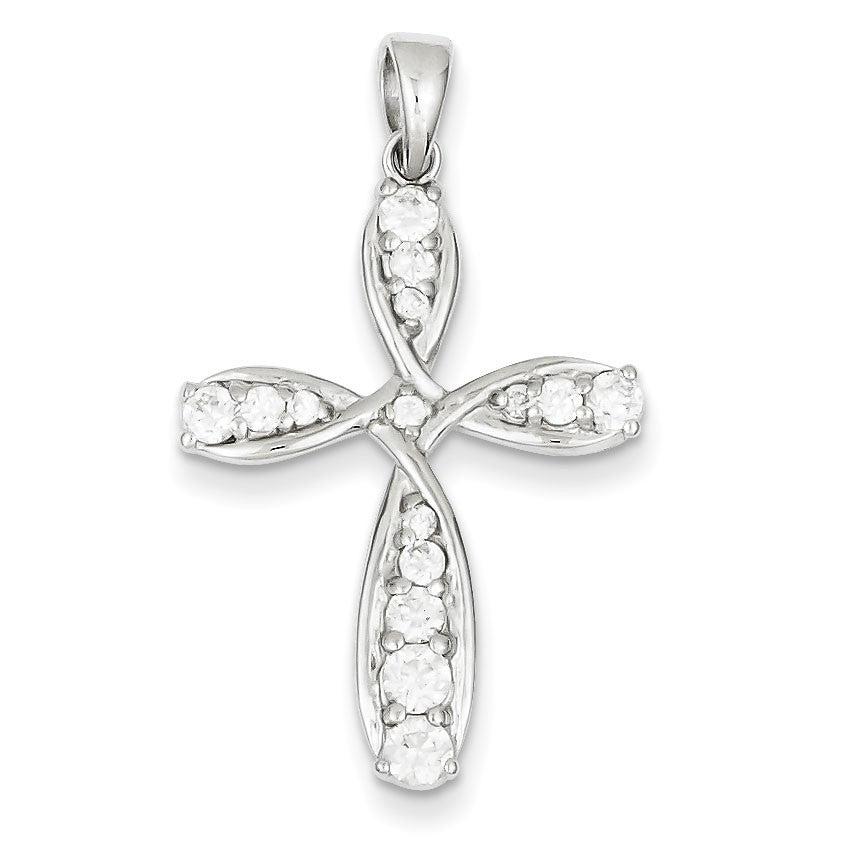 Sterling Silver CZ Cross Pendant