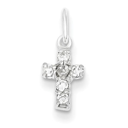 Sterling Silver CZ Cross Charm