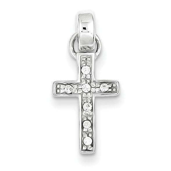 Sterling Silver CZ  Cross Pendant