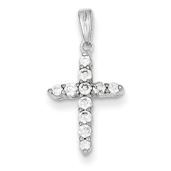 Sterling Silver CZ Cross Pendant