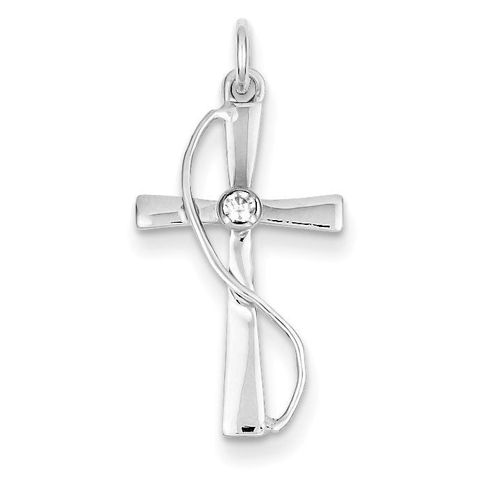 Sterling Silver CZ Cross Pendant