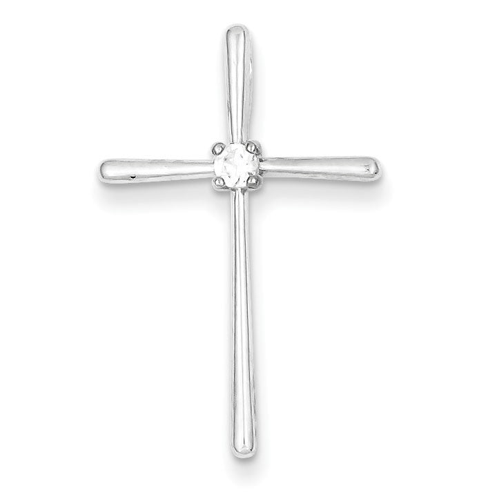 Sterling Silver CZ Cross Pendant