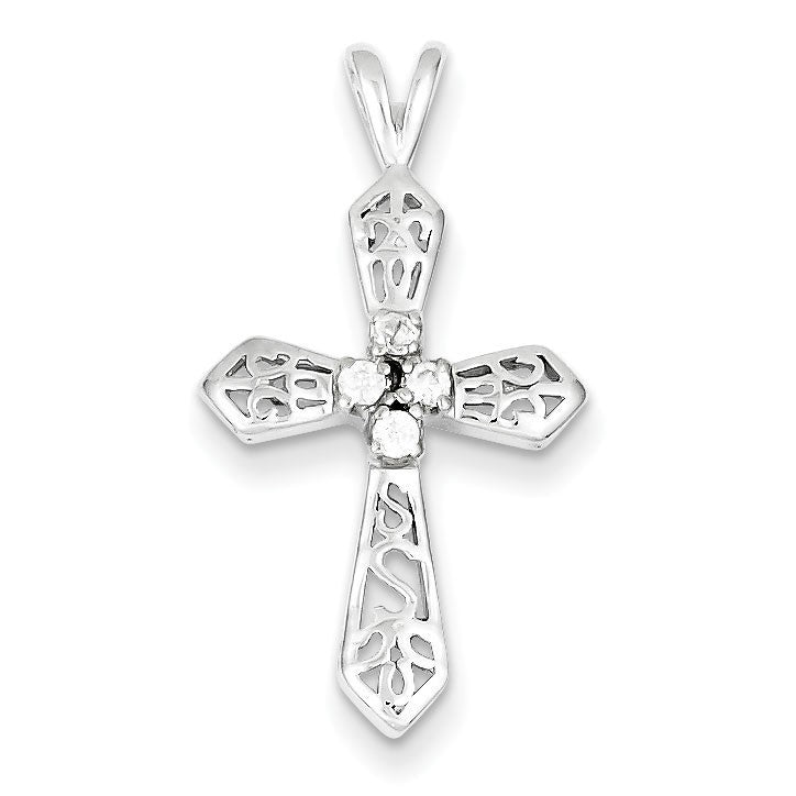 Sterling Silver CZ Passion Cross Pendant