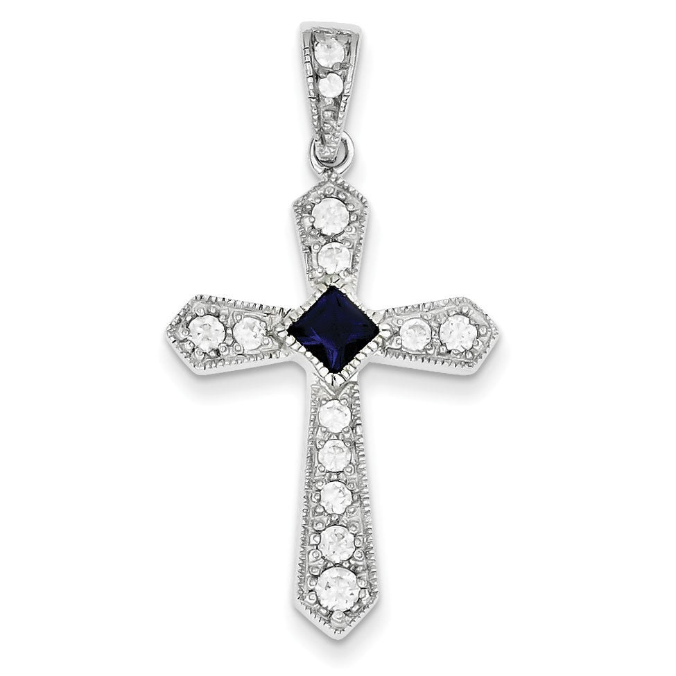 Sterling Silver CZ Passion Cross Pendant