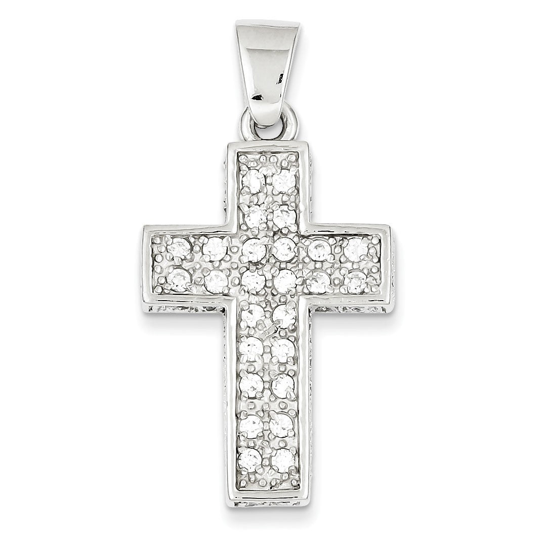 Sterling Silver CZ  Cross Pendant