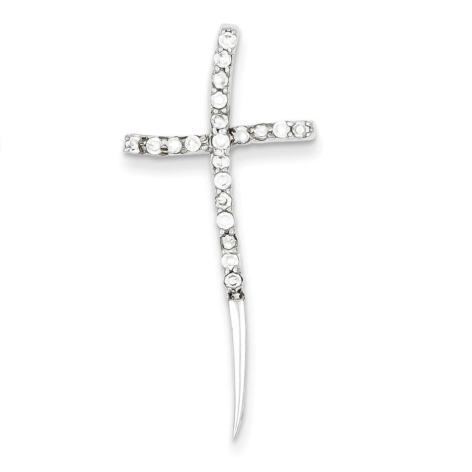 Sterling Silver CZ Cross Pendant