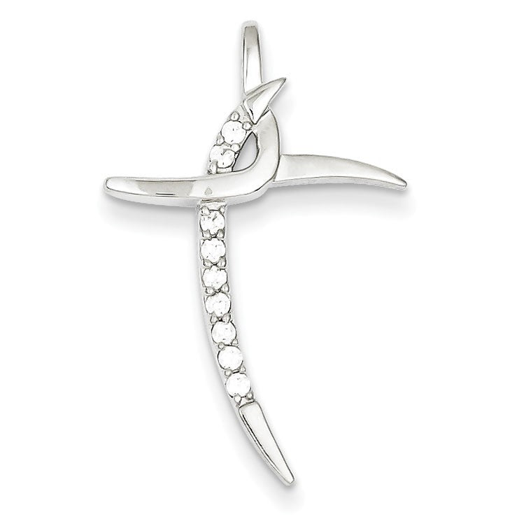 Sterling Silver CZ Cross Pendant