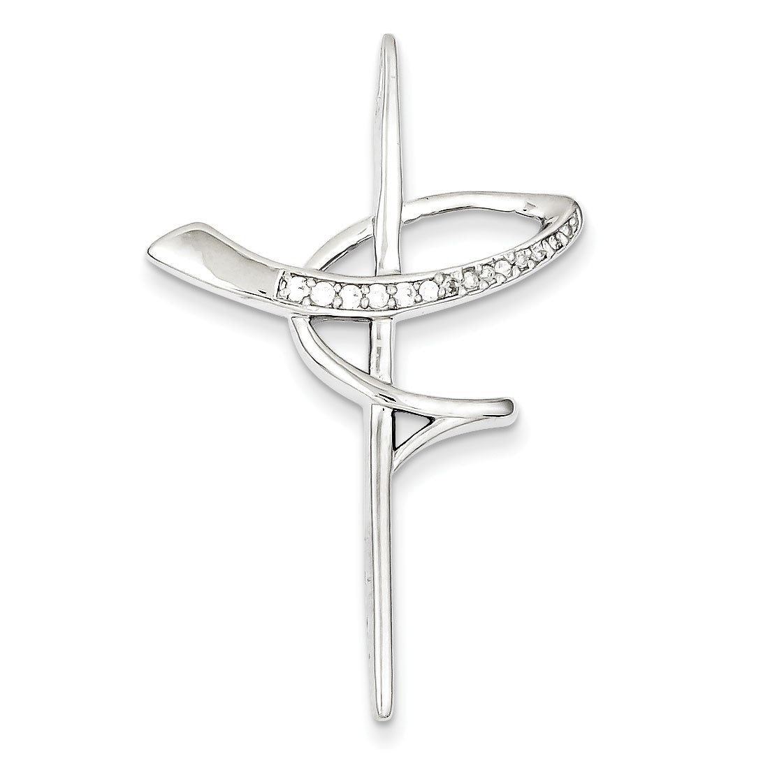 Sterling Silver CZ Cross Pendant