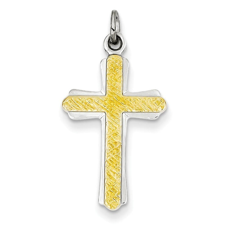 Sterling Silver & 18k Gold -plated Cross Charm