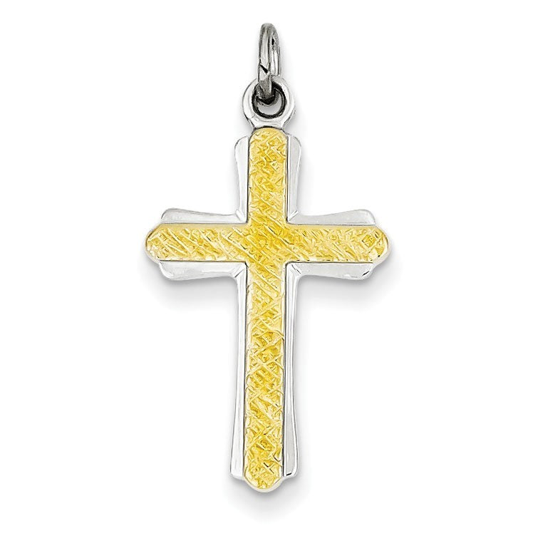 Sterling Silver & 18k Gold -plated Cross Charm