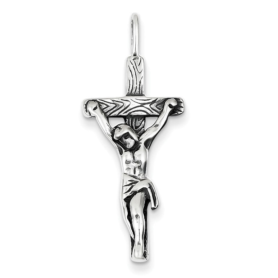 Sterling Silver Antiqued Crucifix Pendant