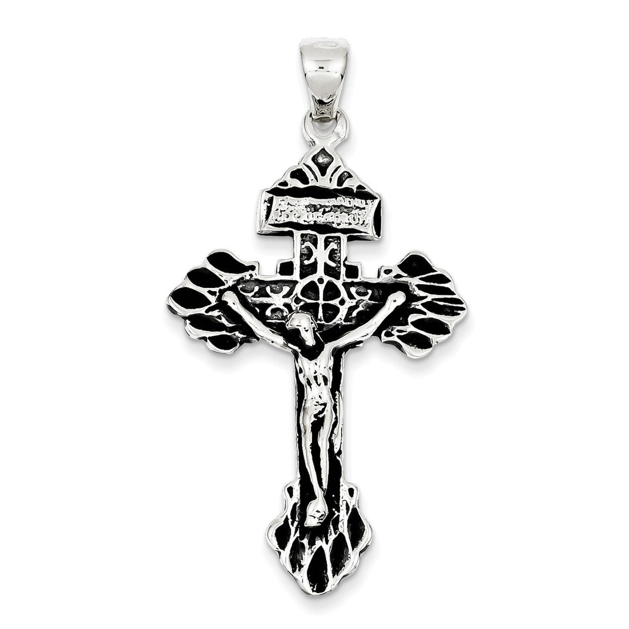 Sterling Silver Antiqued Crucifix Pendant