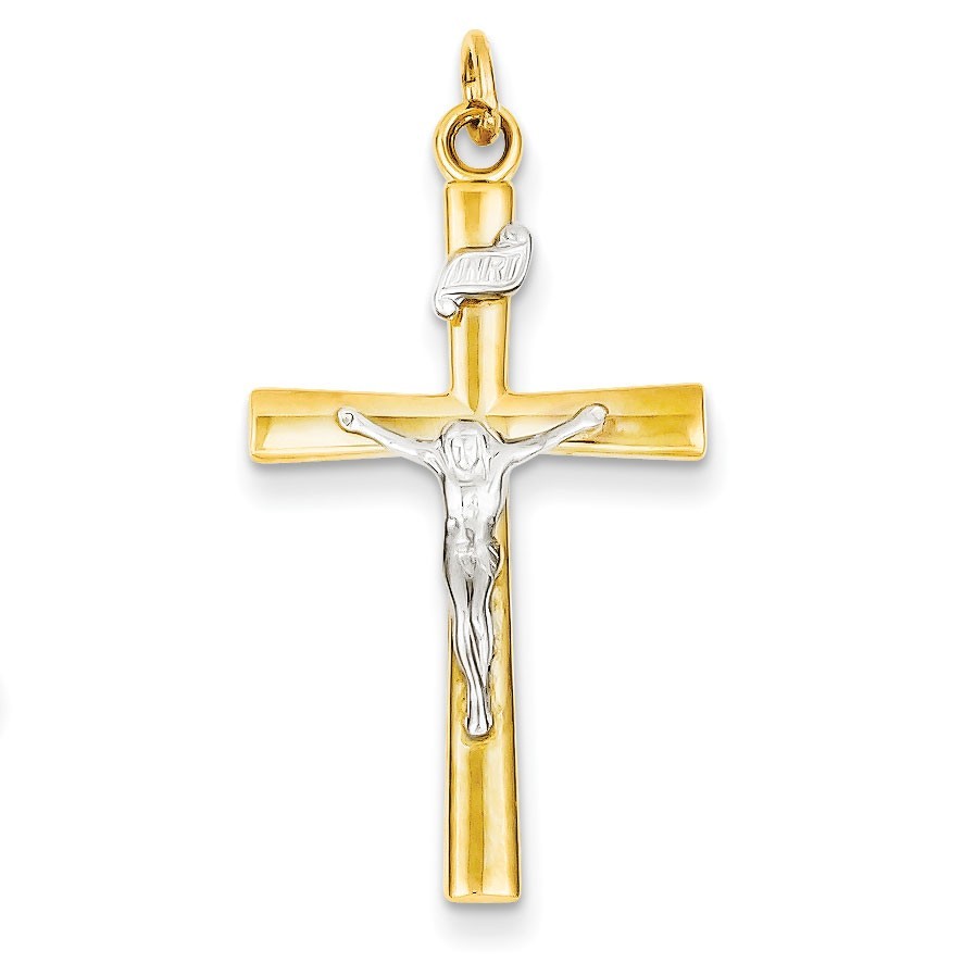 Sterling Silver & 18k Gold -plated Crucifix Pendant