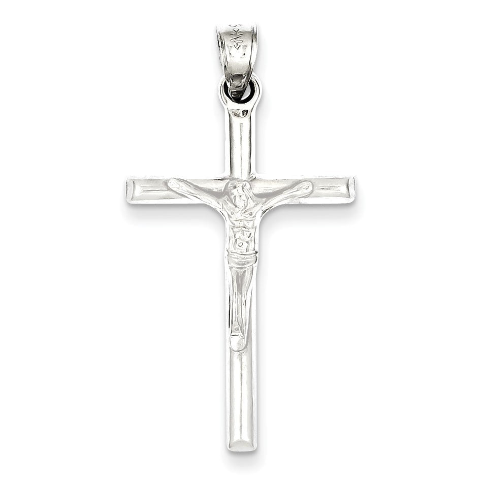 Sterling Silver Rhodium-plated Polished Crucifix Pendant