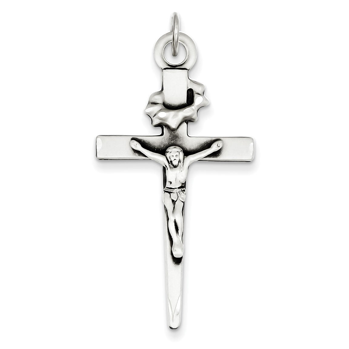 Sterling Silver Antiqued Crucifix Pendant