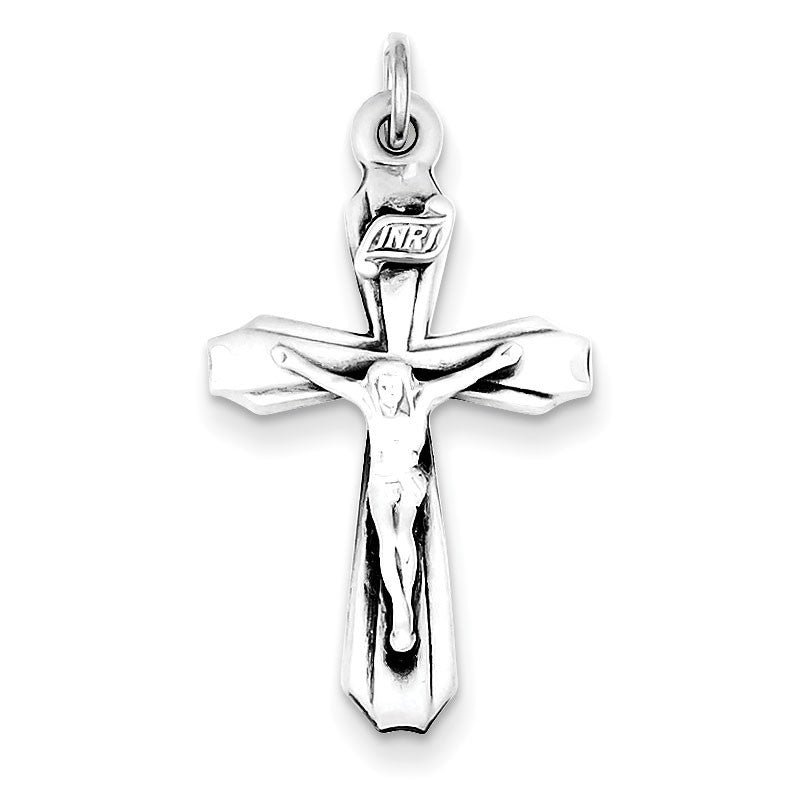 Sterling Silver Antiqued INRI Crucifix Pendant