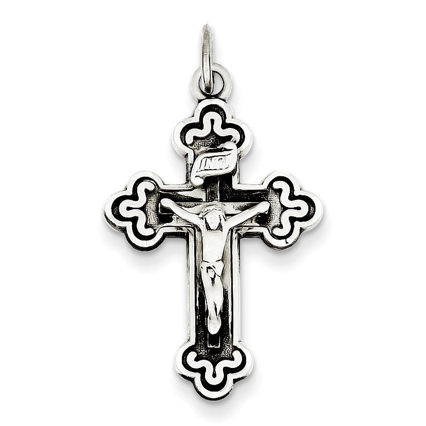 Sterling Silver Antiqued INRI Crucifix Pendant